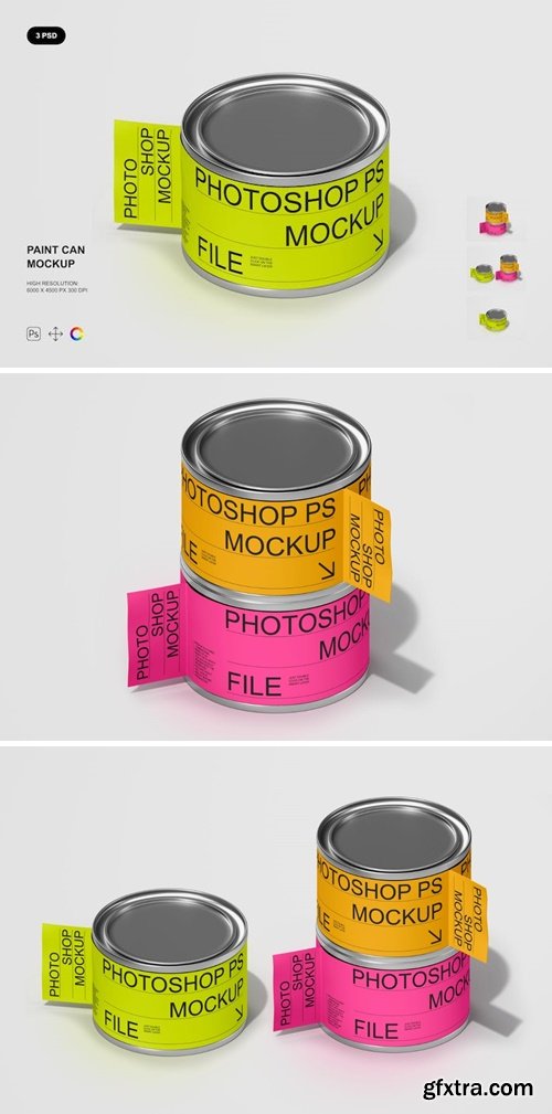 Paint Can Mockup Set FHW5QUR