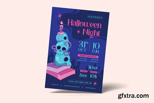 Halloween Night Party Flyer U49RGPQ