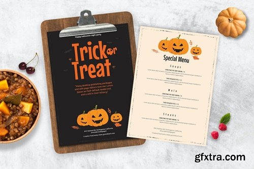 Minimal Halloween Menu Template 5P32QDR