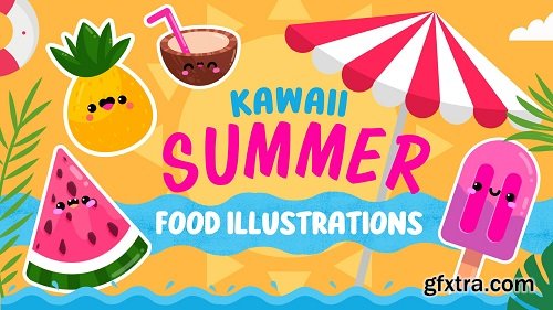 Cute & Colorful Kawaii Summer Food Characters | Procreate Drawing for Beginners