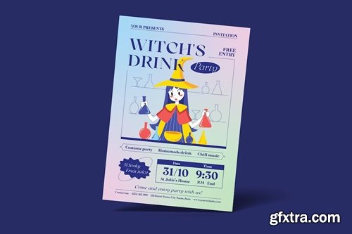 Halloween Party Flyer | Witch\'s Drink 9L9N3GZ