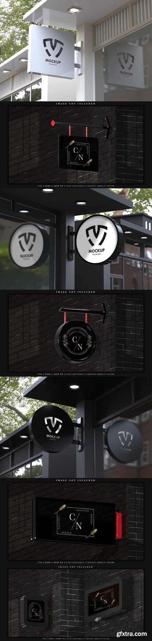 3d realistic sign mockup