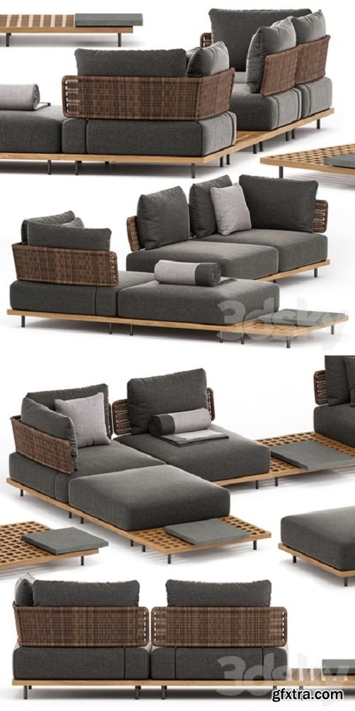 QUADRADO OUTDOOR SOFA SET2 by Minotti