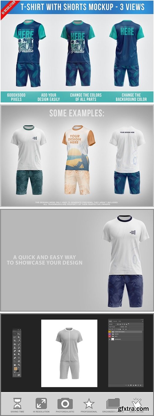 T-shirt with Shorts Mockup U4QWFAN