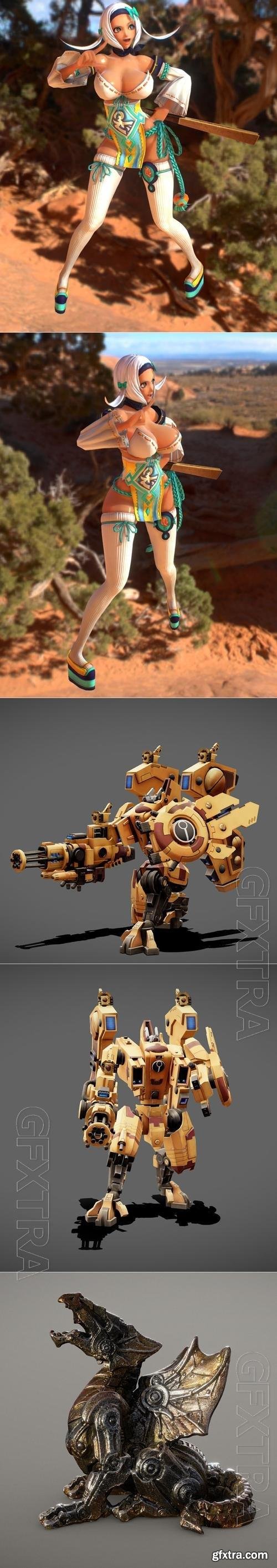 Julia bs Toy vol.2 and Animated robot Riptide tau xv and Metal Gear Dragon 3D Print