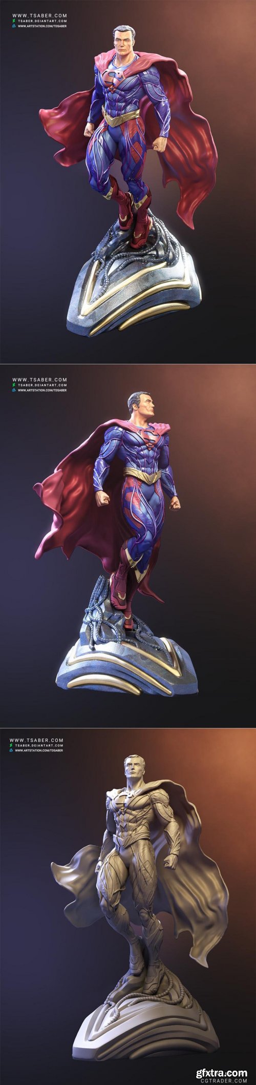 Superman Sculpture Statue – 3D Print Model