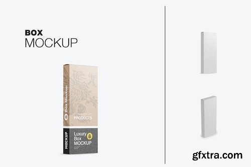 Vertical Flat Cardboard Box Mockup 3GJMX3X