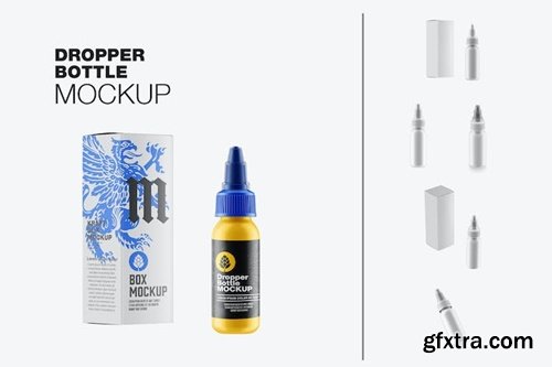 Plastic Dropper with Box Bottle Mockup BKXYET4