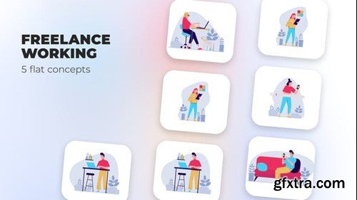 Videohive Freelance working - Flat concepts 39984546