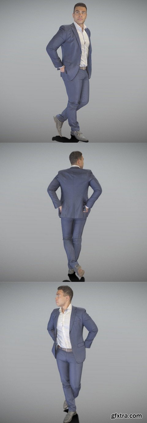 Handsome young man in suit 220 3D Model