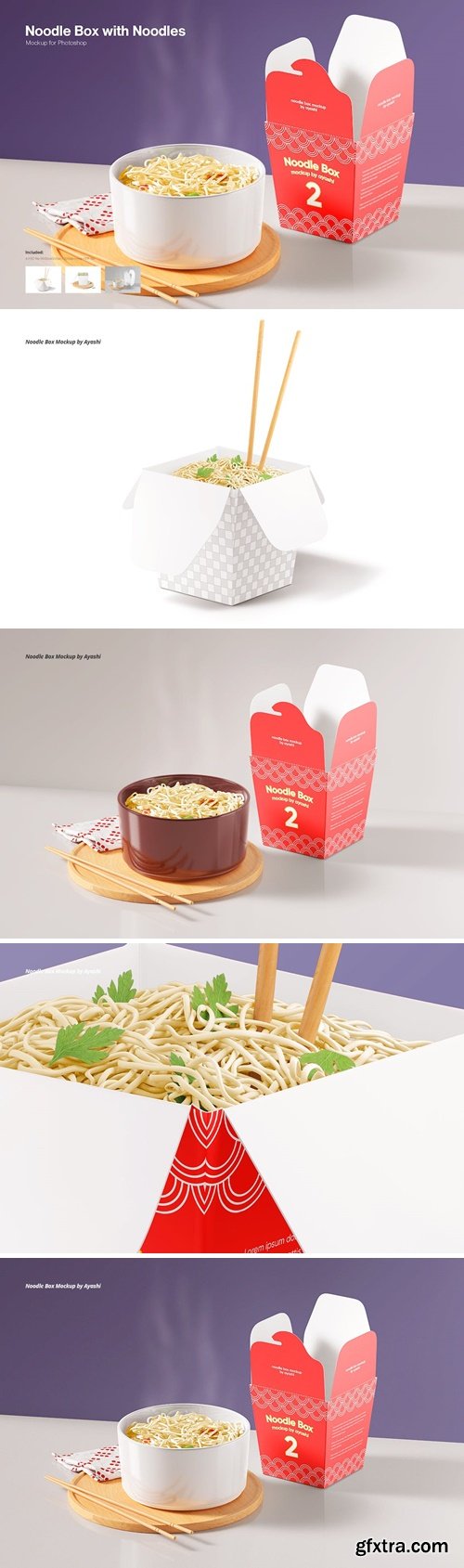 Noodle Box with Noodles Mockup J6GZ9AK