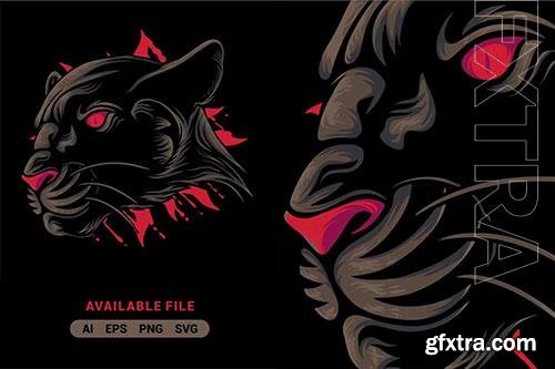 Panther Head Vector Illustration