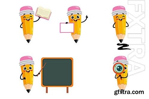 Cartoon Pencil Character