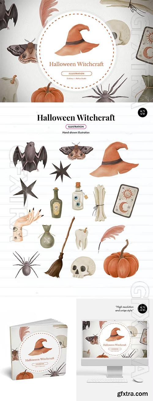 Halloween Witchcraft Hand-drawn Illustration Pack