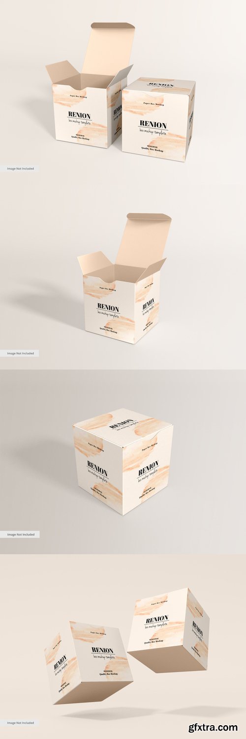 Rectangular cosmetic product paper box branding mockup