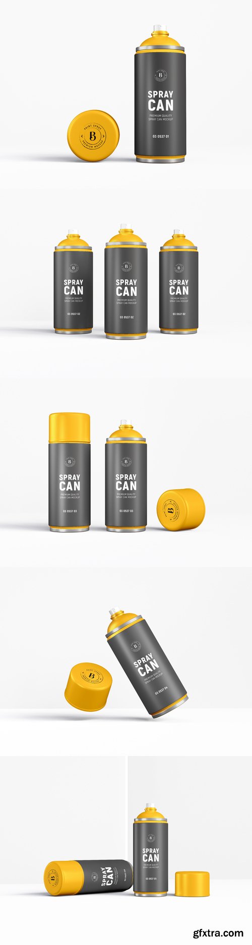 Spray paint bottle packaging mockup