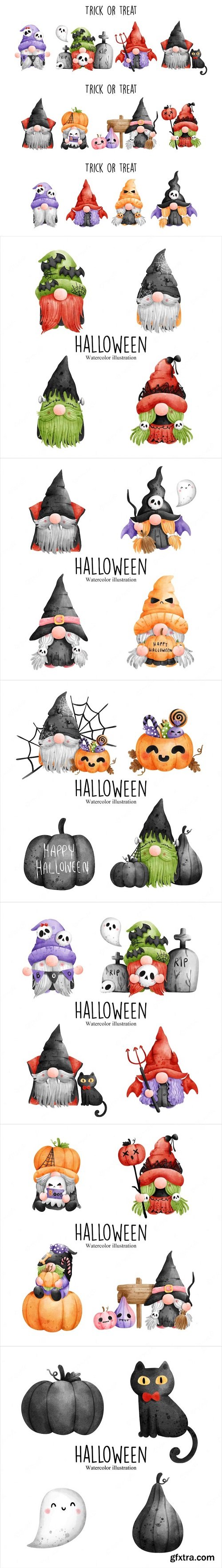 Watercolor halloween element halloween vector illustration