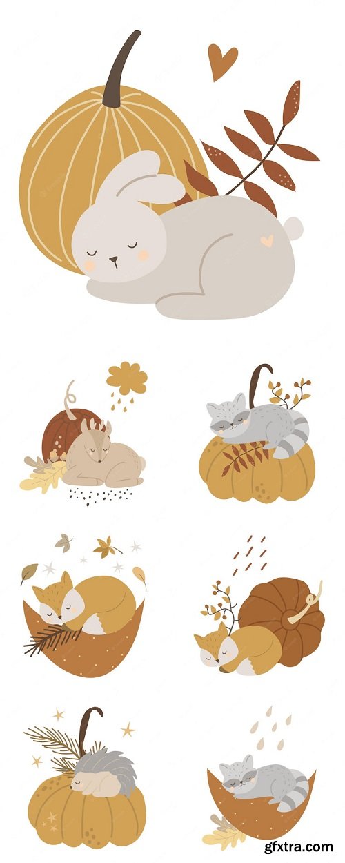 Vector illustration of a sleeping animals