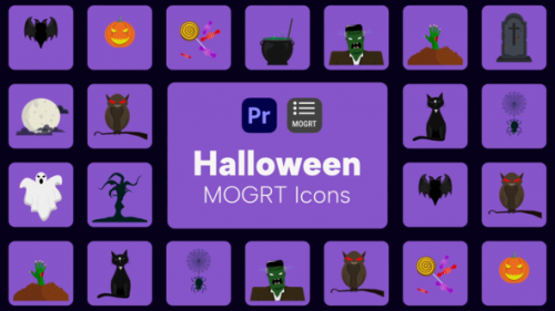 Videohive - Halloween Icons For Premiere Pro - 39925489 - 39925489