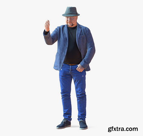 Man with hat 1213 3D Model