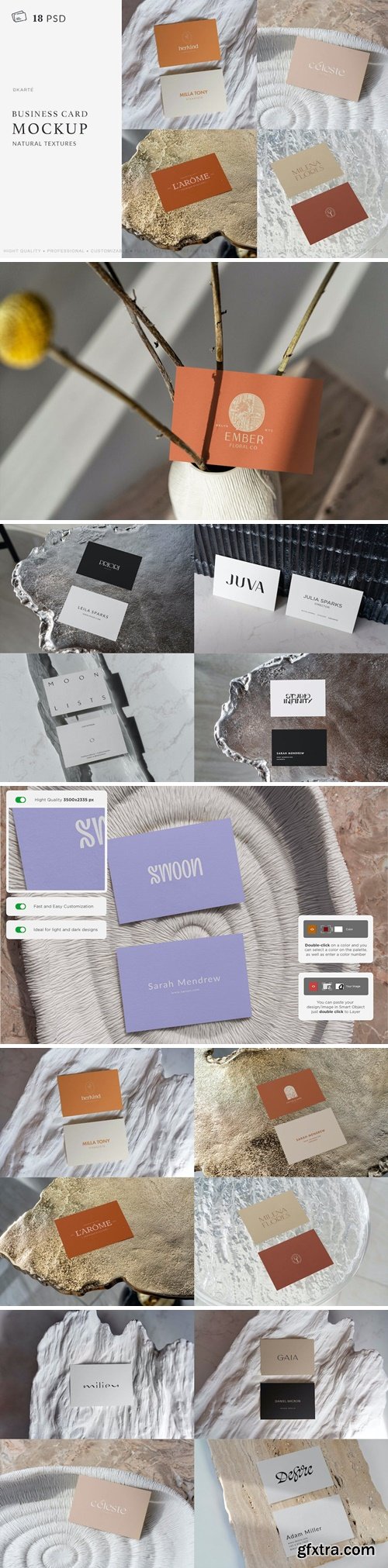 Business Card Mockup Natural Texture MTQGT4Y