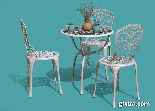 Garden Table Chairs 3D Model