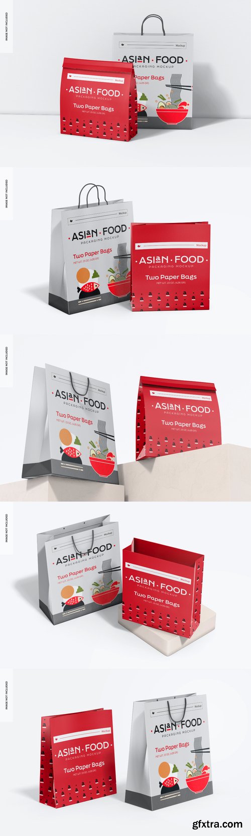 Two delivery paper bags mockup