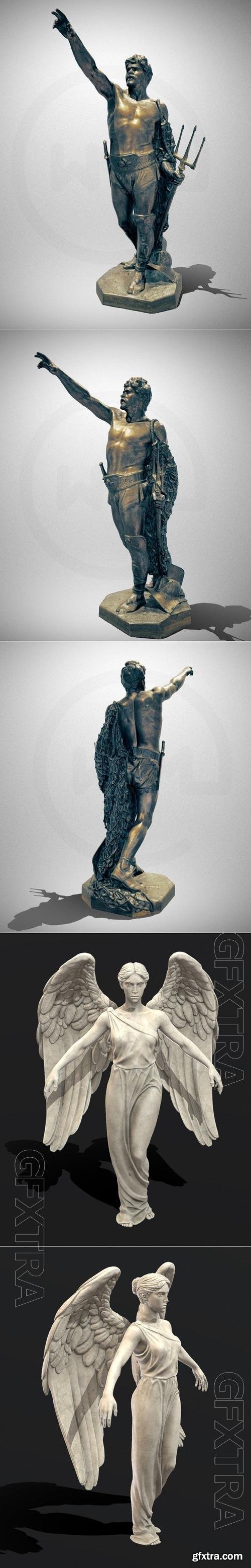 Sculpture of a Roman gladiator and Angel Statue 3D Print