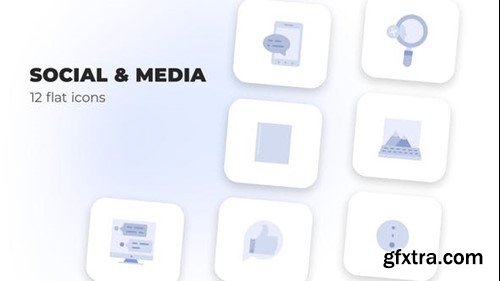 Videohive Social & Media - Flat Icons 39987940