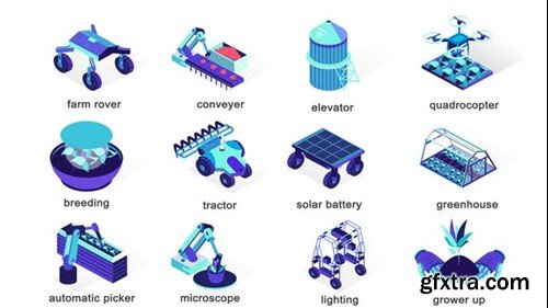 Videohive Farming of the future - Isometric Icons 39988555