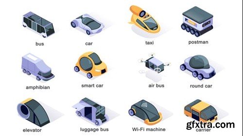 Videohive Transport of the future - Isometric Icons 40002913