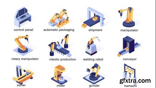 Videohive Manufacture - Isometric Icons 40002770