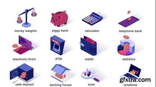 Videohive Banking - Isometric Icons 39988834