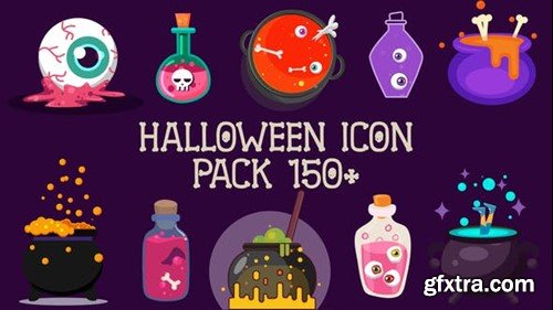 Videohive Halloween Icons Pack 150+ 39995581