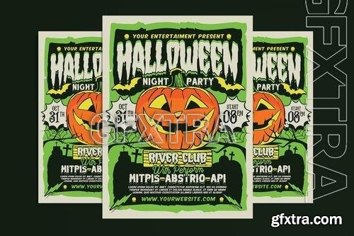 Halloween Night Party Flyer Template QRXQDXU