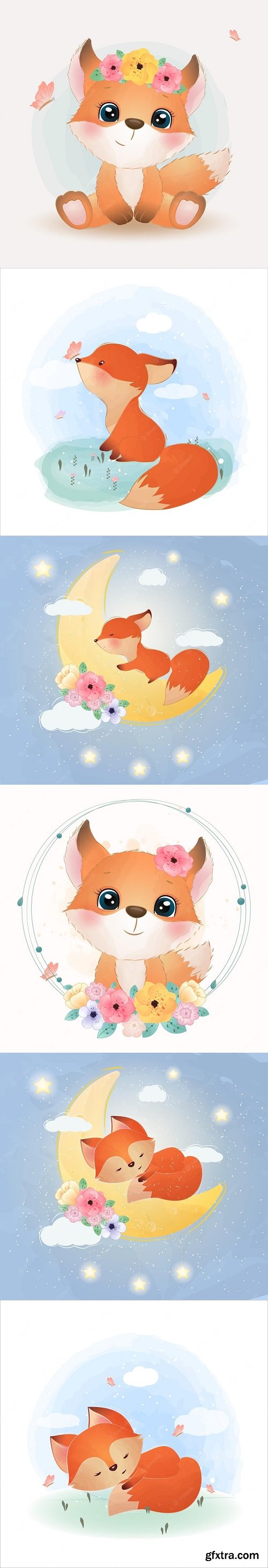 Cute little fox illustration