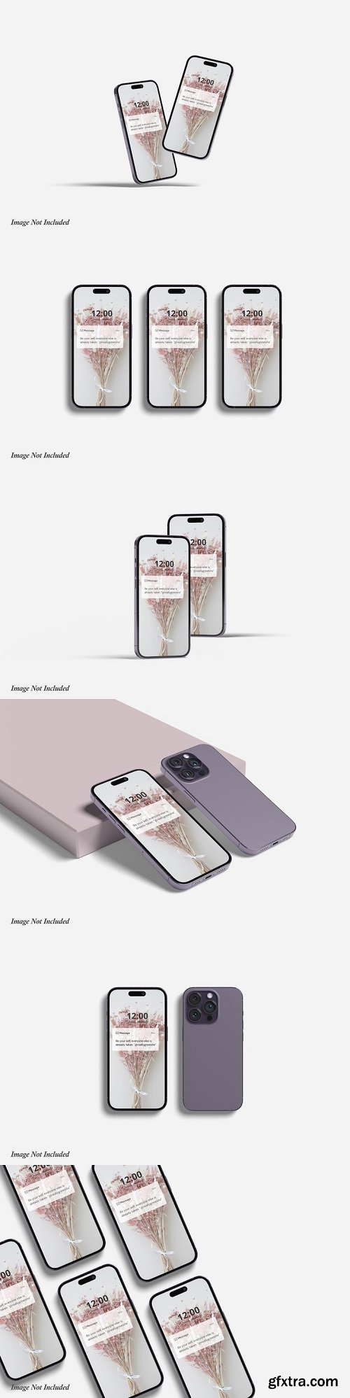 Realistic phone 14 pro screen mockup