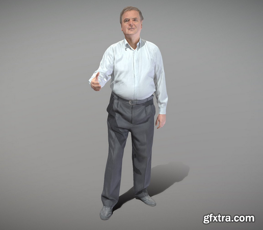 Adult male in office style is shaking hand 64 3D Model