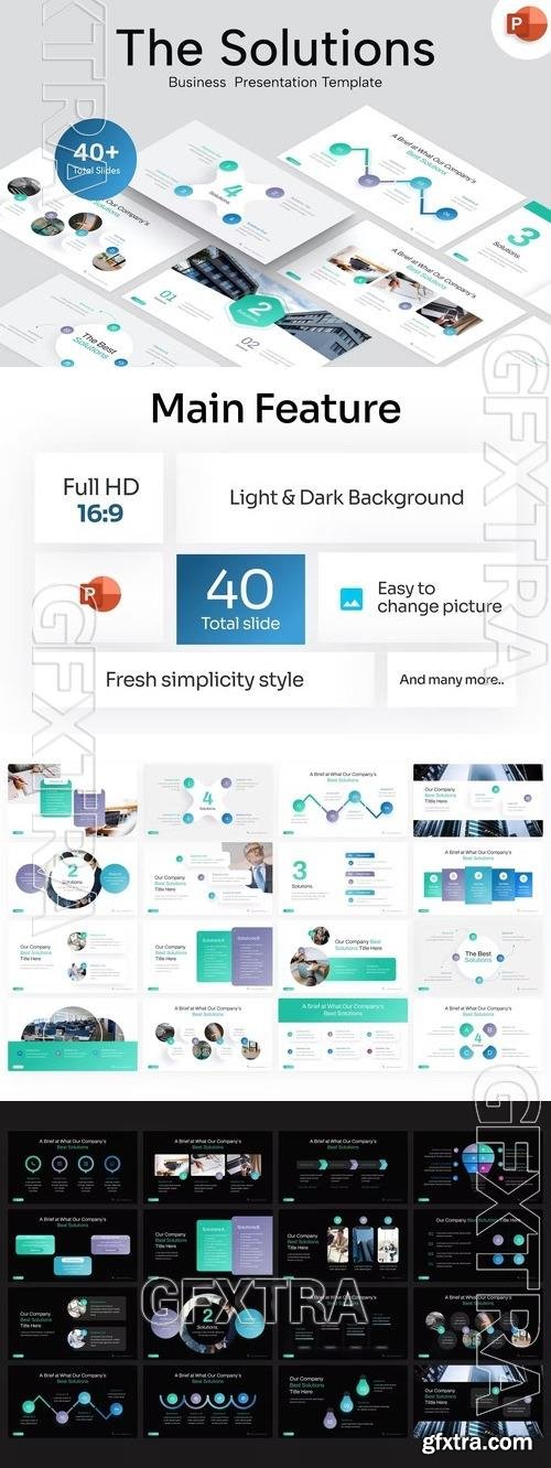 The Solutions Infographic PowerPoint Template NB5LY44