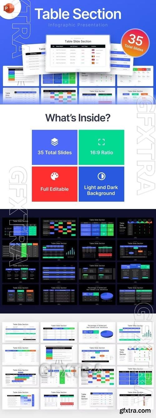 Table Section Infographic PowerPoint Template DLS5EWF