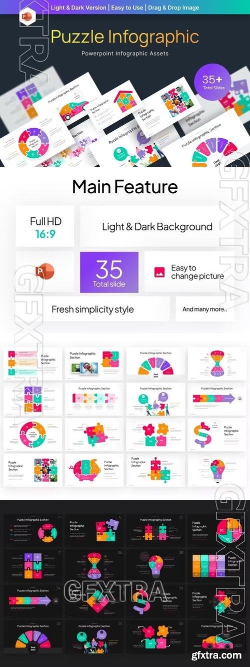 Puzzle Infographic PowerPoint Template N2MU97T