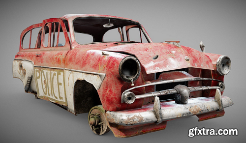 post-apocalypse sedan car m407 debrish iv7 3D Model