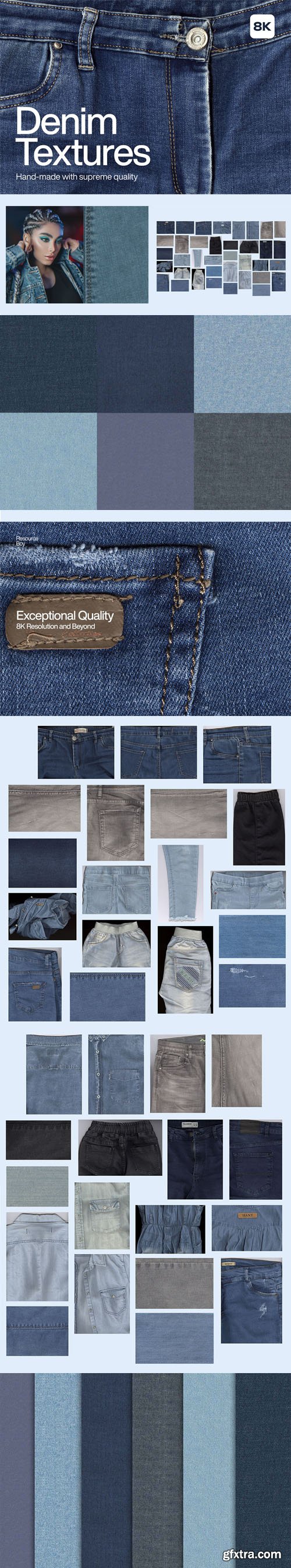 50+ Denim Textures (8K) - Handmade With Supreme Quality