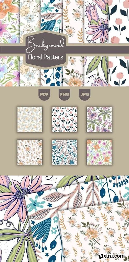 6 Floral Patterns & Backgrounds