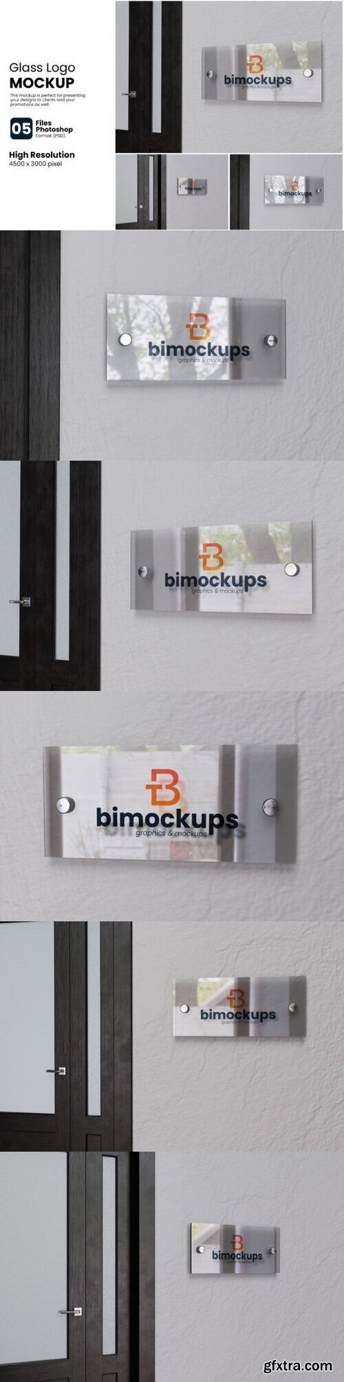 Wall Glass Logo Mockups