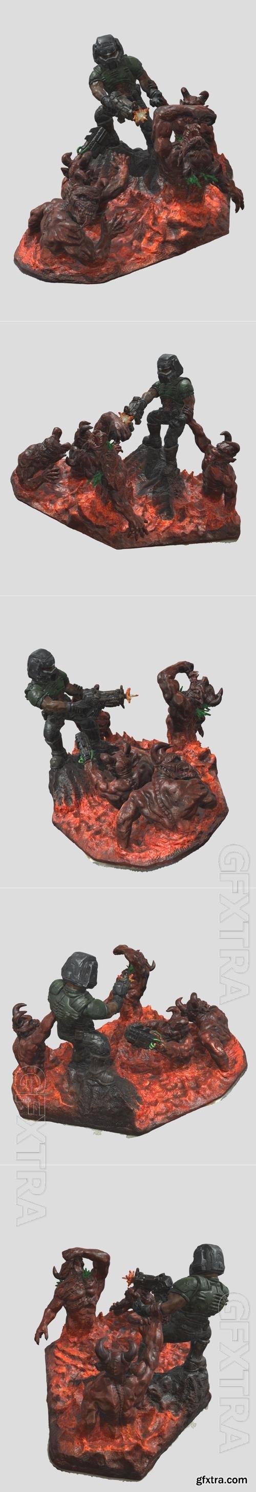 Doom combat scene 3D Print