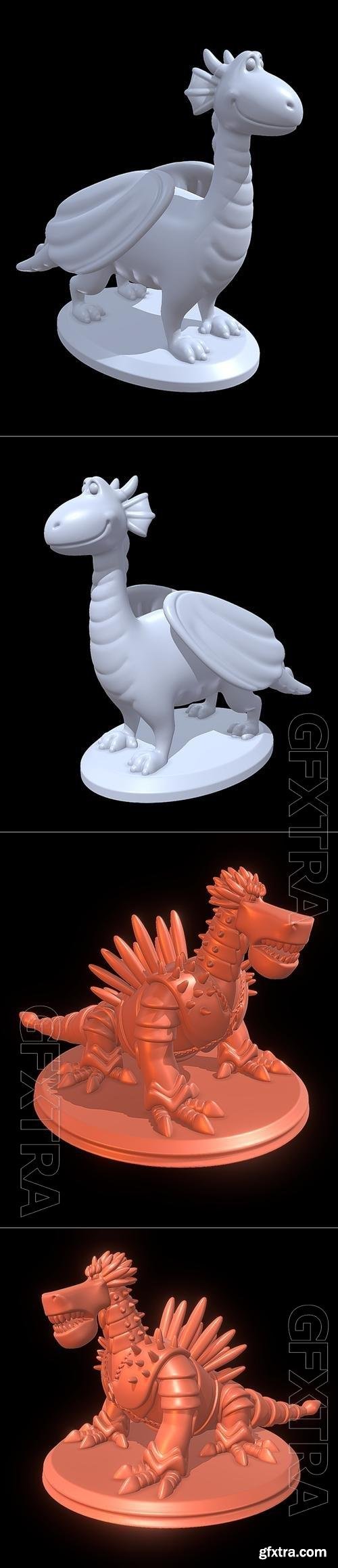 Firedrake - Dragon Rider and Nettlebrand - Dragon Rider 3D Print