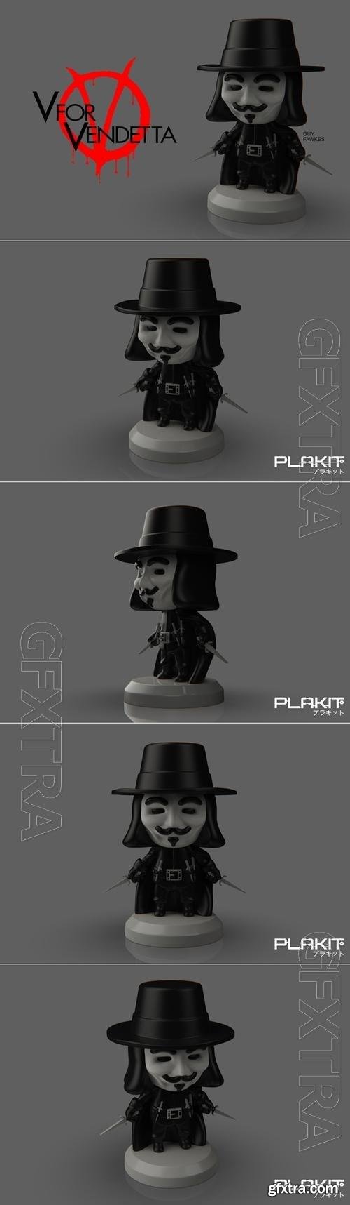 PlaKit - V Guy Fawkes 3D Print