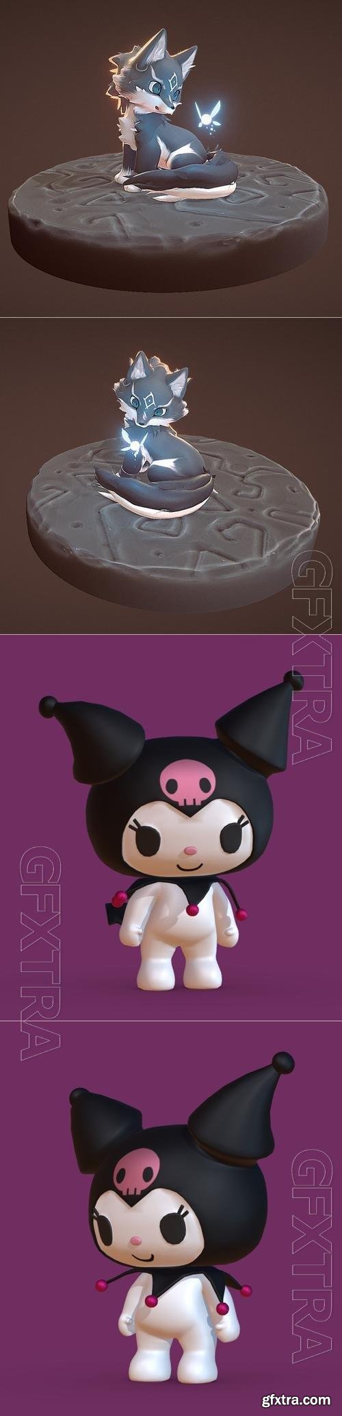 Wolf Link young and Kuromi from Onegai My melody 3D Print