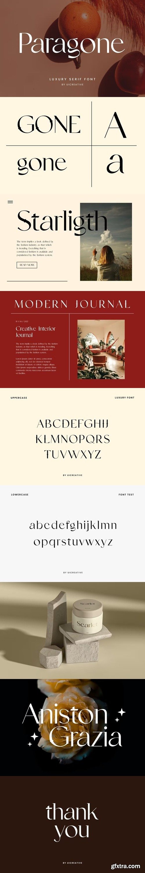 Paragone Luxury Serif Font